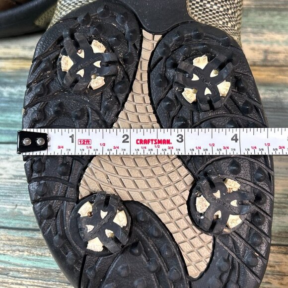 Footjoy Golf Sandals Brown Faux Leather 3 Hook & Loop Adjustable Straps Mens 8M - Picture 10 of 12